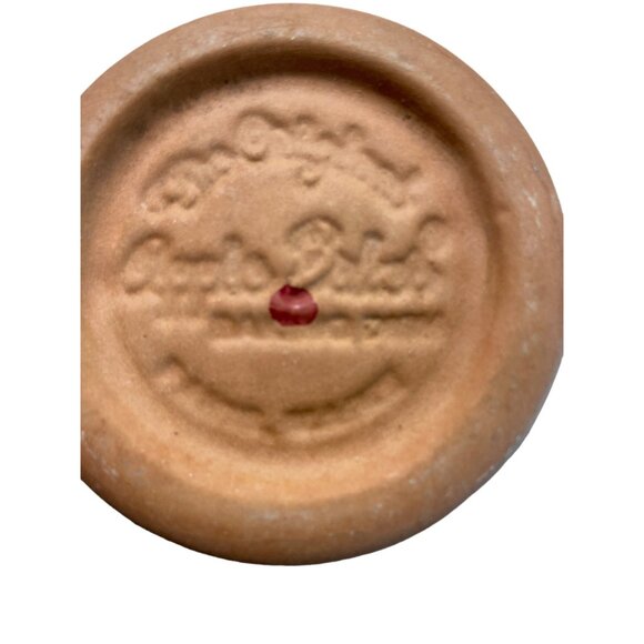 Handmade Apple Baking Dish Paris Maine Pottery Bowl Blue Tan Rustic Kitchen 1980 - Picture 5 of 7